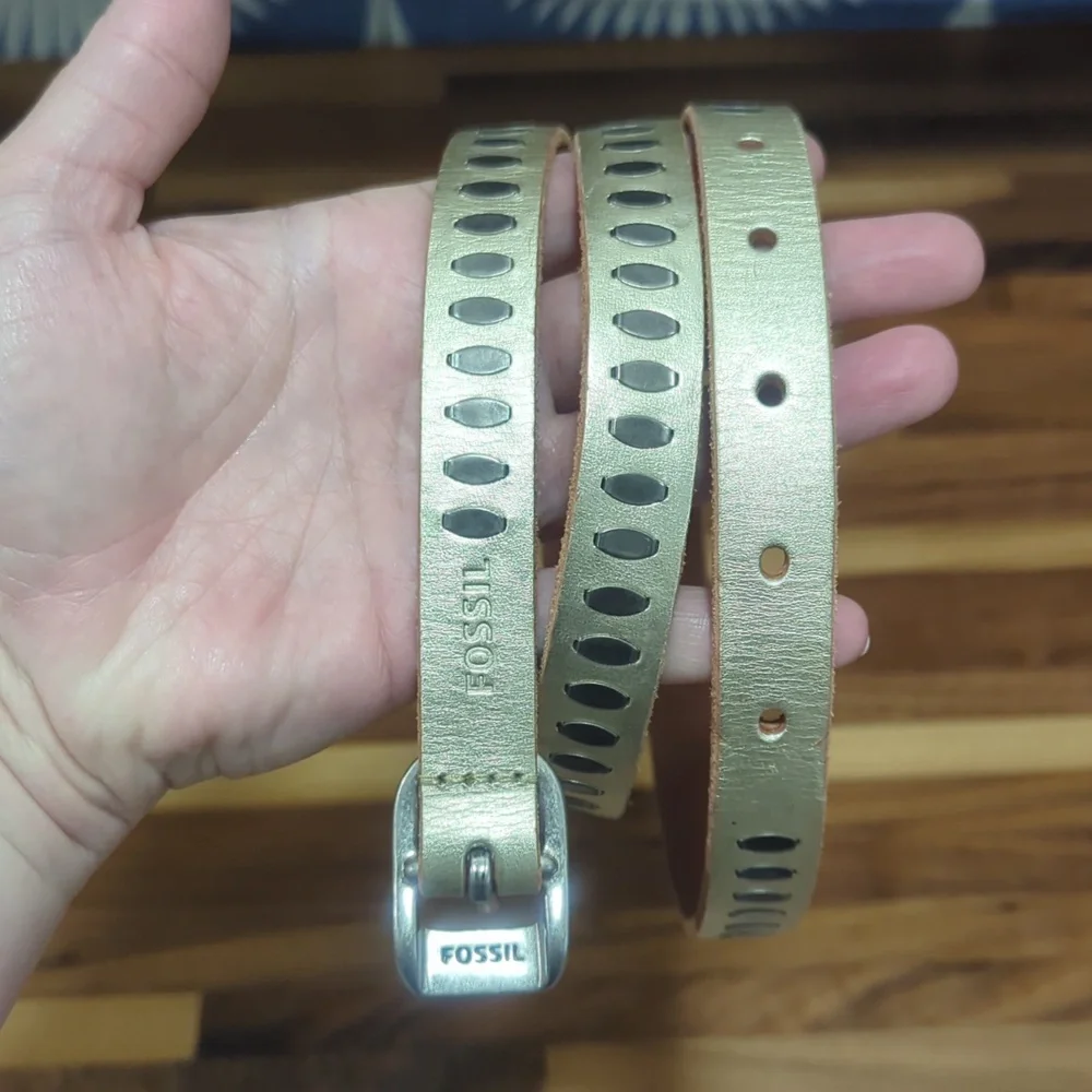 Fossil size large metallic gold with tarnished silver metal insets skinn…